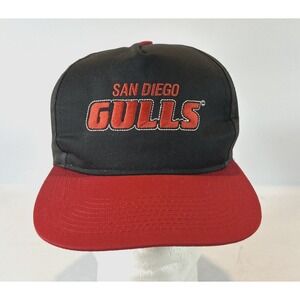 Vintage San Diego Gulls Hat Cap Snap Back Mens Black Red Hockey IHL SGA 90s